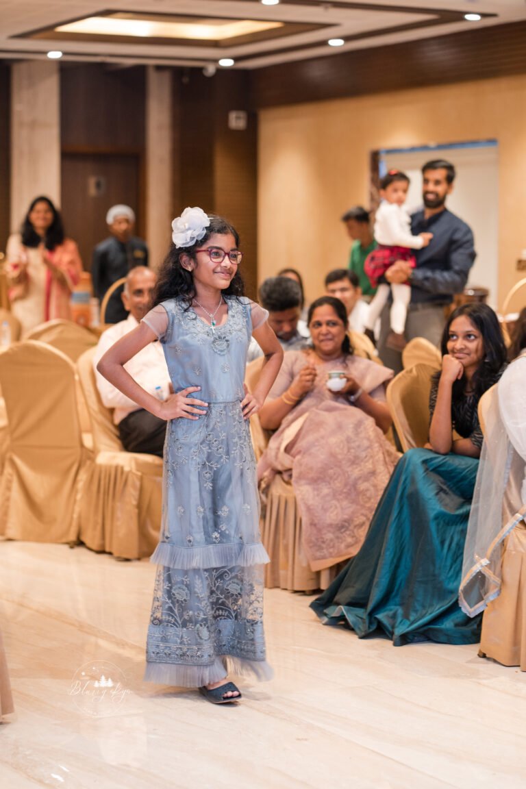 Girl doing a ramp walk during reception game