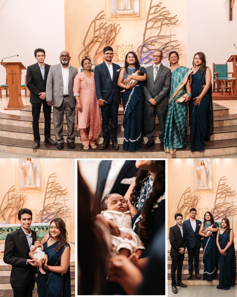 Family group photo session at church ceremony